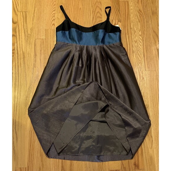 BCBG MAXAZRIA Color block Metallic Pleated Sleeveless Dress Pockets Size 6 NWT - Picture 9 of 12